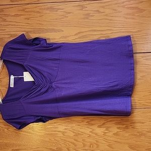 Short sleeve purple tunic style top